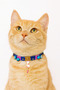 Handmade Evil Eye Beaded Cat Charm Necklace for Cats & Small Dogs – Adjustable Denim Fabric