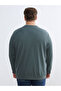 Lcwaikiki Classic Green Plus Size Crew Neck Men's Sweatshirt - 4