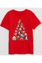 Lighted Mcqueen Christmas Tree from Cars Printed Cotton New Year Children's Short-Sleeved T-Shirt
