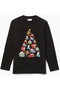 Lighted Mcqueen from Cars Long Sleeve Christmas Tree Printed Cotton New Year Children's T-Shirt