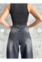 Dodge Black Washed High Waist Baggy Jean with Belt Buckle Wide Leg Unisex Women's Jeans - 2