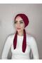 Burgundy Four-Season Wearable Plain Cotton Shawl Scarf - 4
