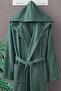 2-Piece Cotton Natural Hooded Couple Bathrobe - 4
