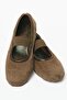 Women's Plush Ballet Flats Elastic Brown Furiva - 3