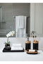 طقم حمام فاخر يشمل حامل صابون خشبي صلب + حامل صابون سائل + حامل فرشاة أسنان - 2