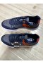Navy Blue Outer Material Cil Leather Water Resistant Men's Sports Shoes - 2