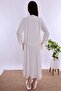 Effortt Ecru With Robe Maternity Postpartum Nightgown Set - 5