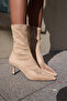 Savella Women's Beige Nude Stretch Heel Boots - 6