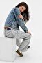 Jasika Light Blue Color Low Waist Floral Patterned Jeans Trousers - 2