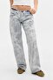 Jasika Light Blue Color Low Waist Floral Patterned Jeans Trousers