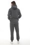 Dark Gray Fleece Stylish Women's Tracksuit Set with Elasticated Legs and Pockets Hooded Embroidery Detail Compact Set - 3