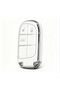 Fiat Egea 500X Jeep Grand Cherokee Wrangler Renegade Compass Nano Key Case White Silver Color