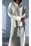 Zippered Comfortable Fit Tunic Slit Pants Luxury Knitwear Set