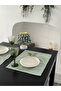 6-Piece Minty Pocket Linen Ruffle Detailed American Tablecloth/ Napkin - 6