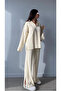 Zippered Comfortable Fit Tunic Slit Pants Luxury Knitwear Set - 2