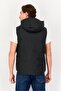 Men Solid Puffer Jacket Vest, Black - 2