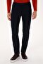 Men's Navy Blue Striped Slim Fit Canvas Trousers Casual Stylish Combination Suitable - 2