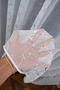 Silver Gray Silver Marble Glazed Glitter Pattern Design 2 Layer Pleated Tulle Curtain - 4