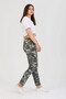 Women's Khaki Italian Camouflage Pattern Lycra Trousers - 6
