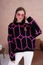 Oversized Teddy Bear Ethnic Patterned Knitwear Sweater Aw25Kz0078