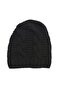 Winter Soft Textured Wool Hair Knitting Pattern Thick Knitwear Tuşe Scarf and Beanie 2-Piece Set - 3