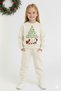 Girl's New Year Christmas Special Printed Sweatshirt Tracksuit Set - 2