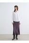 Plum A-Line Satin Skirt with Elastic Waist