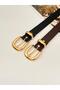 Set of 2/Gold Bridge Buckle Women's Belt, Jacket Belt, Trouser Belt. - 4