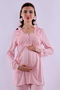 Maternity Set with Hijab and Breastfeeding Features - 5 Piece Effortt - Pink Color - 8