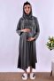 Maternity Set with Hijab and Breastfeeding Features - 5 Piece Effortt - Smoked Color - 2