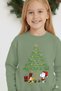 Girl's New Year Christmas Special Printed Sweatshirt Tracksuit Set