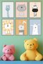 6-Piece Cute Animals Children's Room Painting Set |   Frameless, Pastel Tones, Baby & Kids Decor - 5