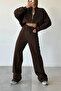 Women's Bomber High Waist Palazzo Oversized Tracksuit Set - 2