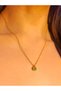 Minimal Necklace with Green Stone and Gold Color Chain – Women's Elegant Everyday Jewelry – Stylish Gift Accessory - 2