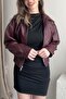 Premium Ibiza Oversize Bomber Leather Jacket Burgundy