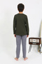 Boy's Long Sleeve Combed Cotton Pajama Set Khaki - 5