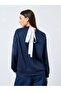 Navy Blue Sweatshirt with Ribbon Tie - 2
