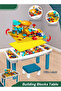 Building block table, children's activity table and chair set, includes 108 building blocks