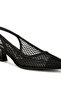 Women Mesh Pin Buckle Pointed Mules in Black - 5