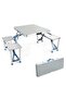 Foldable Aluminum Picnic Table with 4 Seats | Portable Camping Table & Bench Set