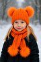 Girl's Teddy Bear Scarf and Beanie Set