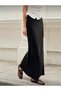 Premium -High Waist Long Black Maxi Skirt – Straight Cut, Stylish and Elegant Fit -Satin - 2