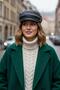 Women's Premium Leather Brimmed Gray Cap Hat