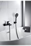 Shower Mixer Set Single Lever Bathtub Faucet with Handheld Shower (Matte Black) - 3