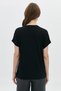 Front center sequined leaf garnished t-shirt - 4