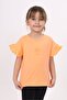 Girl's Printed Crew Neck Ruffle Sleeve T-Shirt