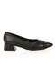 Stone Detailed Short Thick Heeled Comfortable Daily Evening Dress Shoes - 2