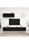 TV Cabinets 3 pcs Black Engineered Wood