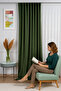 VELVET Textured Curtain Panel Drapery Curtain for Living Room and Bedroom