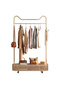 Wind Coat Hanger Floor Rack and Cloth Basket With Wheel 100 CM